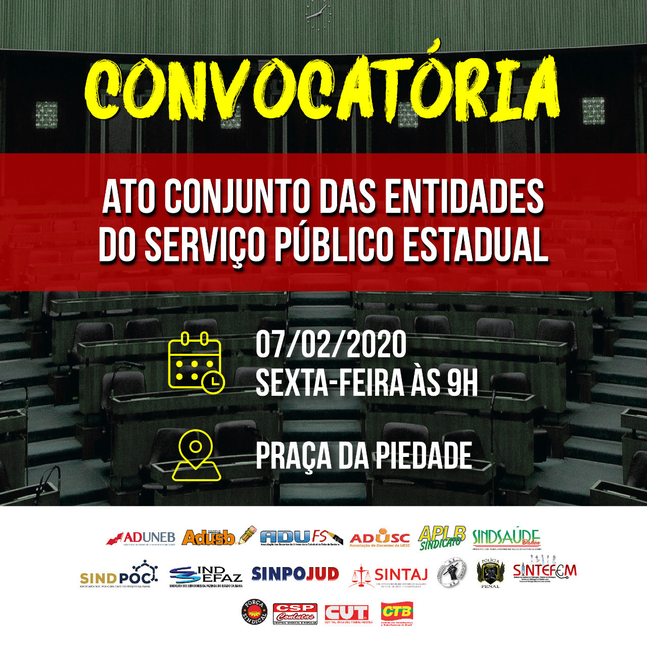 CTB-Bahia participa de Ato Conjunto contra crueldade do governador