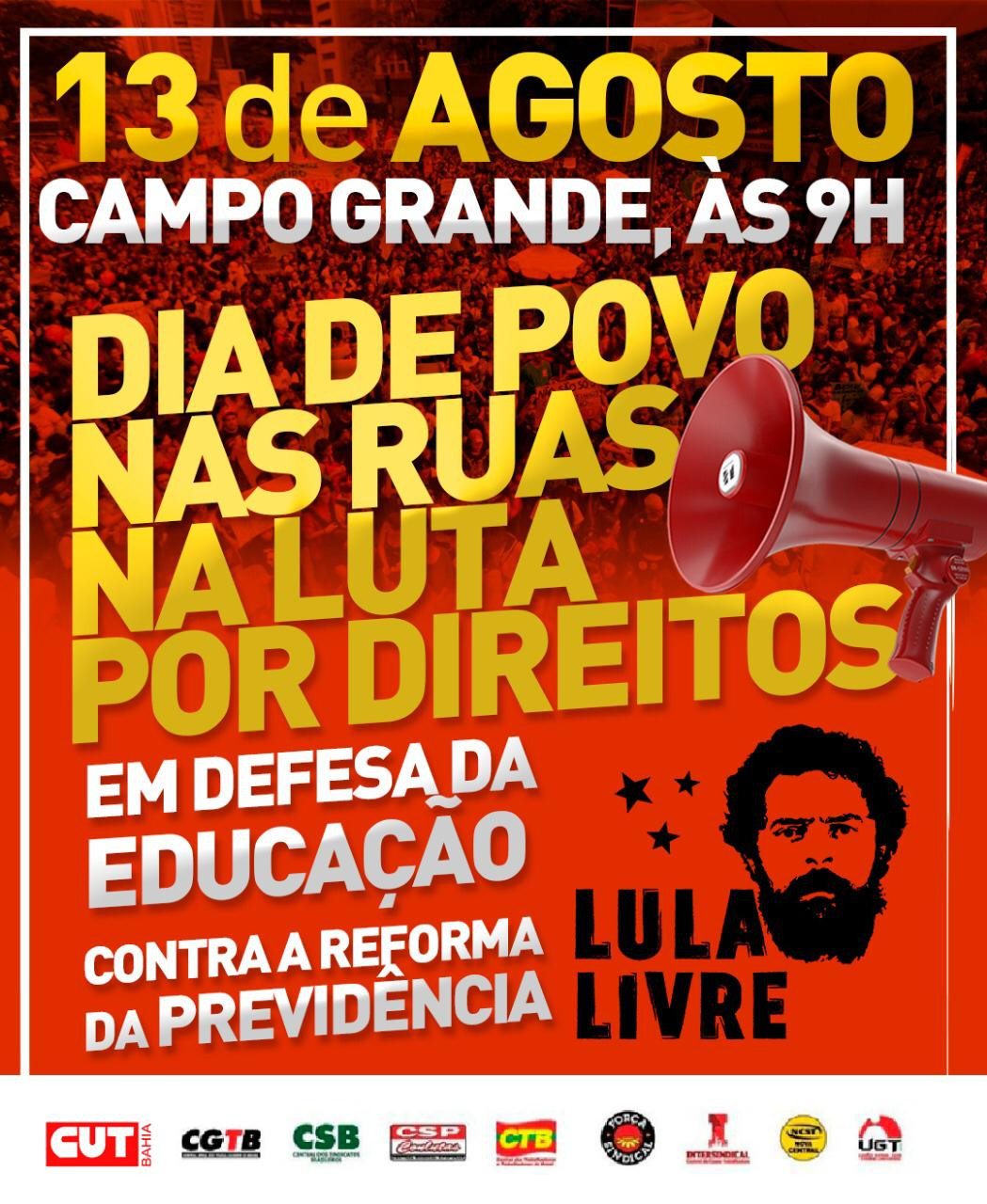 Dia de povo nas ruas na luta por direitos