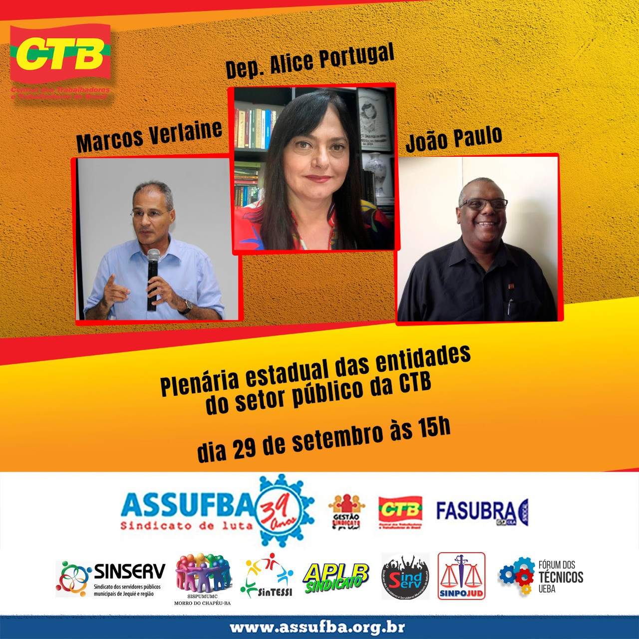 CTB-Bahia convoca entidades do setor público para plenária virtual na próxima  terça-feira (29)