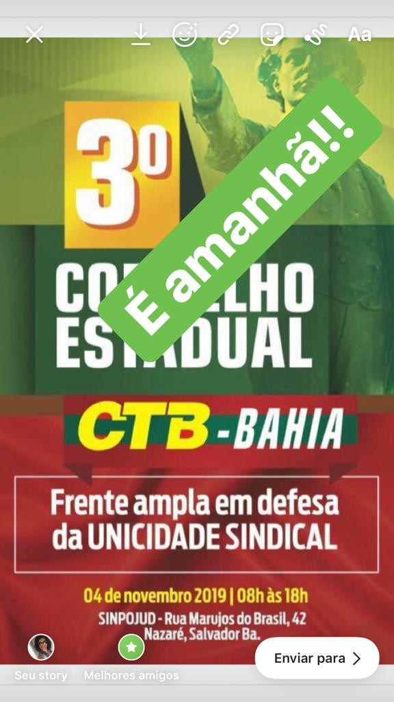 3º Conselho Estadual da CTB-Bahia acontece nessa segunda-feira