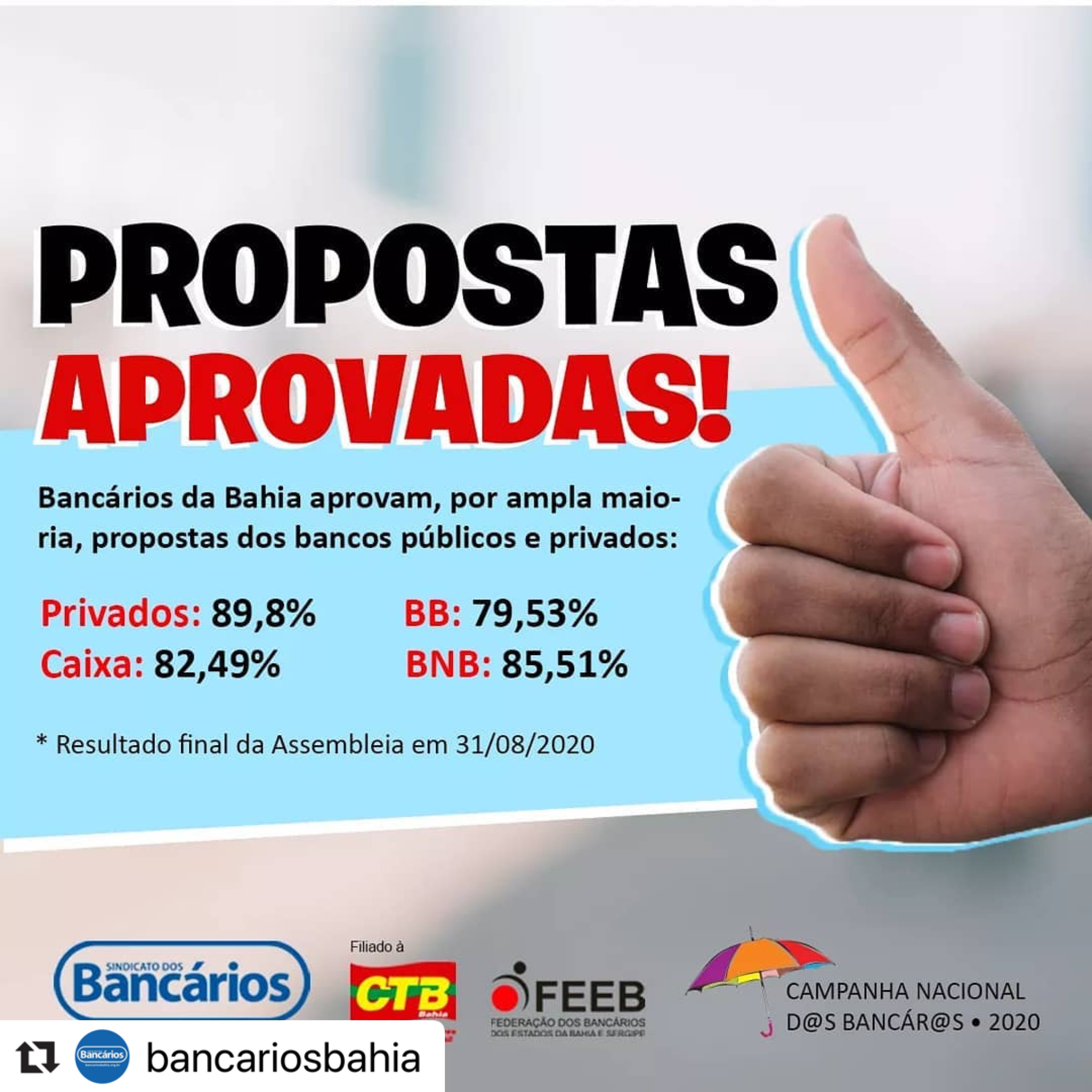 Bancários das redes pública e privada aprovam propostas